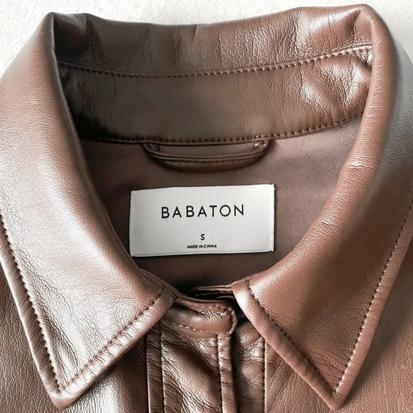 BABATON NWOT Vegan Leather Belted Jacket - Picture 3 of 13